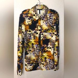 BCBG Maxazria Cheetah Print Multicolored Blouse
